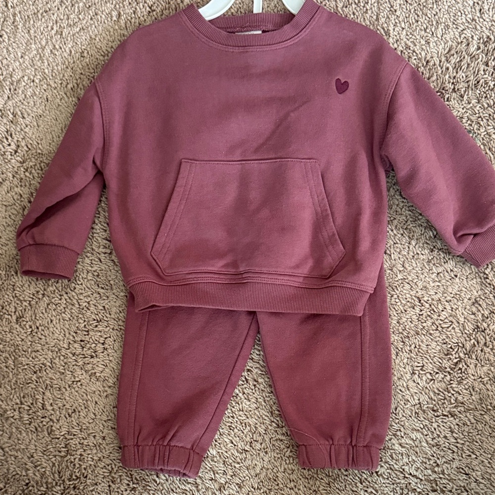 Zara Kids Purple Sweatshirt and Jogger Set